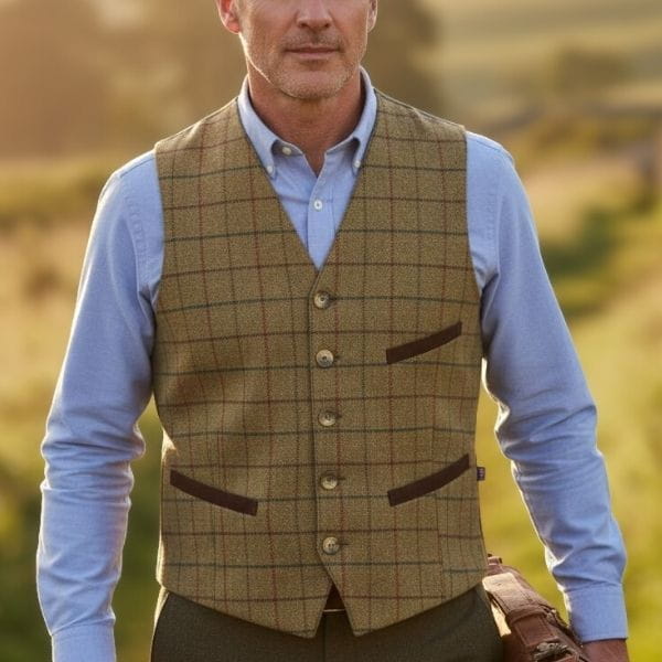 Veste Tweed Femme Taille 6 – Coupe Courte, Carreaux Marron, Style équitation