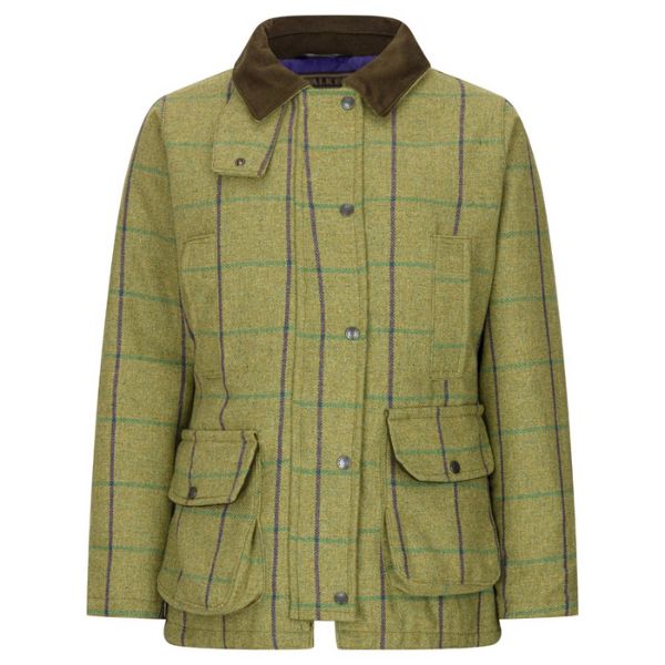 Manteau Femme Tweed Vert Derby - Taille 8-10 (S) Avec Poches