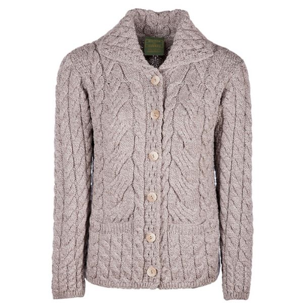 Cardigan Femme En Laine Mérinos Et Cachemire - Coupe Ample - Bicolore - Col Châle - Pour Bureau Et Sorties