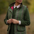 Gilet femme country coupe classique Derby Tweed Bayston Pink Stripe