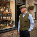 Gilet homme coupe ajustée Derby Tweed Alcott Dark Sage