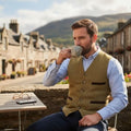 Gilet homme coupe ajustée Derby Tweed Alcott Light Sage