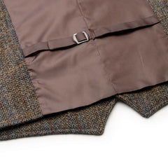 Gilet RRL En Laine Mélangée, Couleur Marron/tweed Gris, Taille L, Vintage, Excellent état — Occasion Très Bon état