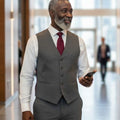 Gilet homme coupe ajustée Donegal Tweed Clifford Grey