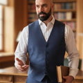 Gilet homme coupe ajustée Donegal Tweed Clifford Navy