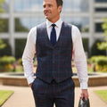 Gilet homme coupe ajustée tweed Haincliffe Blue