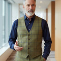 Gilet homme coupe ajustée tweed Haincliffe Green