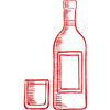 Pictogramme bouteille et verre spiritueux sélectionnés Le Marchand du Glen