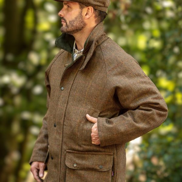 Manteau homme coupe classique Derby Tweed Barlaston Brown Le Marchand du Glen