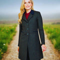 Manteau pardessus femme country en Shetland Tweed Isabella Green