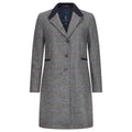 Manteau pardessus femme country en Shetland Tweed Isabella Grey Blue