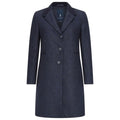 Manteau pardessus femme country en Shetland Tweed Isabella Navy