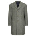 Manteau pardessus homme country en Shetland Tweed Owen Olive