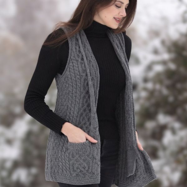 Gilet sans manches femme laine mΓ©rinos Elmore Pebble Grey LMDG