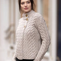 Tricot jumper femme country laine Mérinos Haymoor Marble Grey