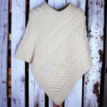 Tricot poncho femme country laine Mérinos Trentham Pearl