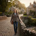 Veste femme coupe ajustée Shetland Tweed Sasha Blue Moon - Taille 12R - DESTOCKAGE