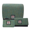 Essemble 3 pièces Harris Tweed Loch Linnhe chevrons turquoise